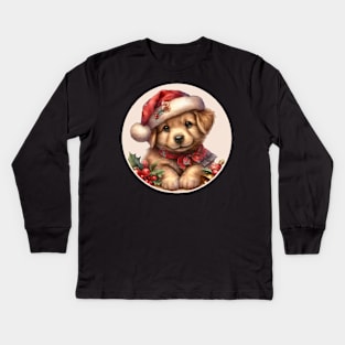 Christmas Goldie Kids Long Sleeve T-Shirt